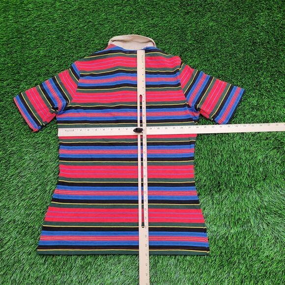 Vintage Puritan Stripes Polo Shirt Womens M/L 18x27 ENRO - Picture 2 of 12